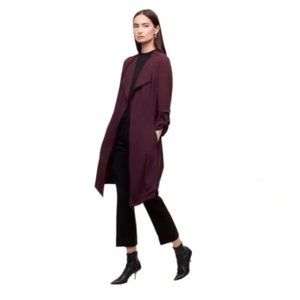 Aritzia Babaton Flowy Quincey Trench Jacket XXS Burgundy